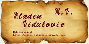 Mladen Vidulović vizit kartica